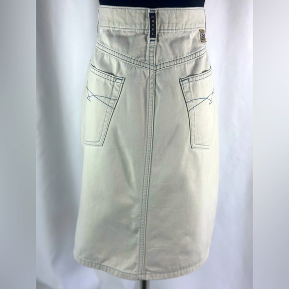 *VINTAGE* CRUEL GIRL WHITE DENIM HIGH RISE PENCIL SKIRT - Picture 5 of 9